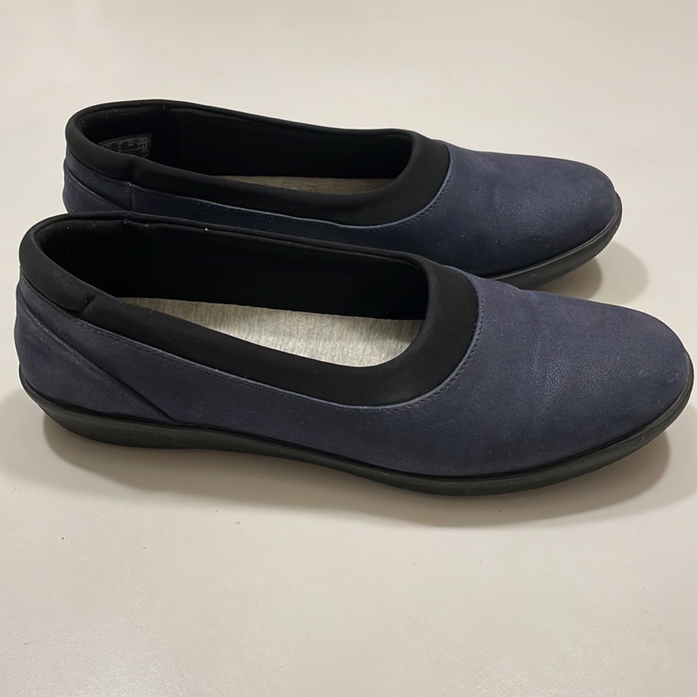 Clarks cloud stepper navy skimmers flats size 8